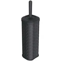 Mondex imitation wicker/rattan cream color toilet brush and holder set