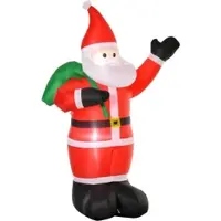 HOMCOM Aufblasbar Weihnachtsdeko Polyester 140L x 100B x 240H cm Rot