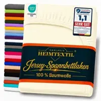 EXKLUSIV HEIMTEXTIL Marke Jersey Spannbettlaken 140-160x200 cm Naturweiß