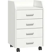 Vinsetto Rollender Büroschrank 4 Schubladen MDF Spanplatte 40B x 36T x 65H cm/Weiß