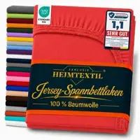 EXKLUSIV HEIMTEXTIL Marke Jersey Spannbettlaken 140-160x200 cm Rot