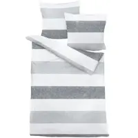 TRAUMSCHLAF Bettwäsche Melange Streifen grau in grau | Gr.: 160x210 cm (65x100 cm)