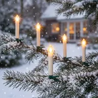 Esotec Solar Weihnachtsbaum Lichterkette mit 20 Kerzen wetterfest 102574