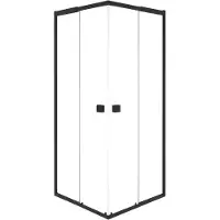 Marwell Duschkabine 75–90×75–90 cm, Schwarz, Aluminium, ESG, Schiebetür
