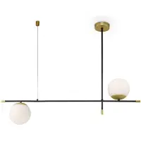 Maytoni Moderne Pendelleuchte Nostalgia 2xE14 excl. in Gold aus Metall Glas 40 W für Küche, Schlafzimmer, Wohnzimmer, Esszimmer, Lobby