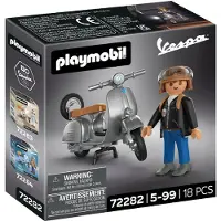 Playmobil Konstruktions-Spielset "80 Jahre Vespa: Original Style (72282), Vespa", silber (silberfarben), Spielbausteine, Kinder, Kunststoff, Konstruktions-Spielset, Made in Europe