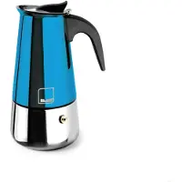 Ibili Moca Blue Espressomaschine, 6 Tassen, 280 ml, Edelstahl, induktionsgeeigne