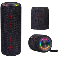 Trevi XR 8A44 DOUBLE, 20 W, Kabellos, USB Typ-C, Tragbarer Stereo-Lautsprecher, Schwarz, Zylinder