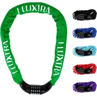 Luxtra Fahrradschloss mit Zahlencode | robust & sicher | Grün | 1 m