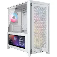 Corsair FRAME 4000D LCD RS ARGB, Midi Tower, PC, Weiß, ATX, EATX, micro ATX, Mini-ITX, Kunststoff, Stahl, Gehärtetes Glas, Gaming