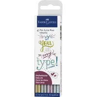 Faber-Castell Pitt Artist Pen Metallic 1.5 Tuschestift, 4er Etui (167304)
