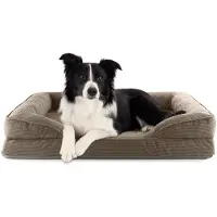 Lumaland orthopädisches Hundebett aus Cord | ergonomisches Hundesofa 90x65 cm -