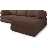 Masseno Ecksofa KELI mit Schlaffunktion, Modulares Schlafsofa aus Schaumstoff, Klappbares Bodensofa - Braun, QUELLE 25