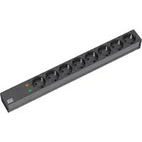 Bachmann 333.534 19“ 1HE 8xCEE7/3 sw 1xSPD Strom 2,0m CEE7/7 333534