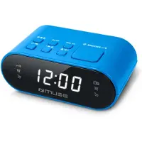 Muse M-10 BL, Digitaler Wecker, Oval, Blau, 87,5 - 108 MHz, Radio/Summer, Tasten