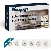 Kopp 129401009 Schutzkontakt-Steckdosenleiste, 6-fach,wiederanschließbar, ohne Zuleitung, Farbe: arktisweiß - 5 Stück