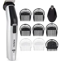 BaByliss 7255U/PE 10-IN-1 Titanium Multi Groomer Konturenschneider, Akkubetrieb, 5 Kammaufsätze, abwaschbar