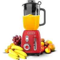 Cecotec Power Black Titanium RetroRed, Tischplatten-Mixer, 1,5 l, Pulsfunktion, 1200 W, Rot