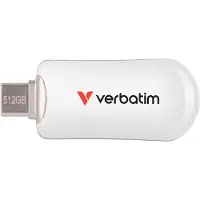 Verbatim USB 3.2 Stick 512GB, Plectra, weiss Typ-C, (R) 100MB/s, (W) 25MB/s, Retail-Blister