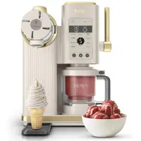 Ninja CREAMi Scoop and Swirl Soft Serve und Eismaschine mit 2x Dosen, Light Gold, NC701EUSTGD