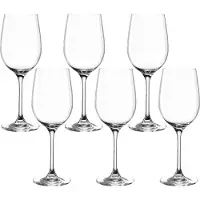 Leonardo Ciao+ Weißwein-Gläser 6er Set, Weißwein-Kelche mit gezogenem Stiel, spü