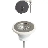 Wirquin 30723129 Ablaufgarnitur für Küchenspüle, 1 Becken, Ø 60 mm, mit Stöpsel
