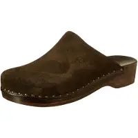 Berkemann Damen suède vetersluiting Clogs, Braun, 37.5 EU