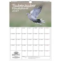 Seelenzauber GmbH Taubenzauber Planer DIN A3 Kalender für 2027 Vogel - Geschenkset Inhalt: 1x Kalender 1x Weihnachtsanhänger 1x Grußanhänger (gesamt 3 Teile)
