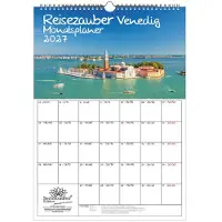 Seelenzauber GmbH Reisezauber Venedig Planer DIN A3 Kalender für 2027 Urlaub Mediterran Italien - Geschenkset Inhalt: 1x Kalender, 1x Weihnachtsanhänger (insgesamt 2 Teile)