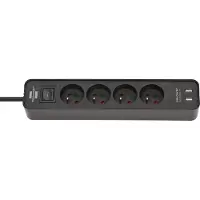 Brennenstuhl Ecolor Steckdosenleiste mit USB und 4 Steckdosen (Steckdosenleiste