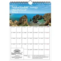 Seelenzauber GmbH Naturzauber Portugal Planer DIN A4 Kalender für 2027 Landschaft Natur Reise Strand Urlaub - Inhalt: 1x Kalender 1x Weihnachtsanhänger 1x Grußanhänger (3 Teile)