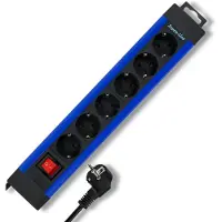 REV RITTER Steckdosenleiste 6fach mit Schalter schwarz / blau