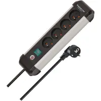 Brennenstuhl Premium-Alu-Line Steckdosenleiste 4-fach aus hochwertigem Aluminium