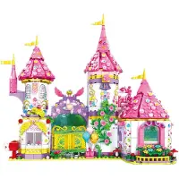 Lebula Bauklotz-Set "Mega" mit 1063 Teilen, rosa Prinzessinnenschloss