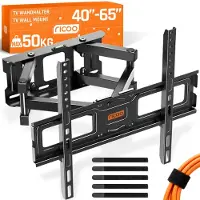 RICOO S5244 TV Wandhalterung Schwenkbar für 40-65 Zoll Fernseher TV Halterung bi