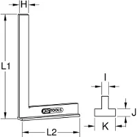 Ks Tools 300.0215 Anschlagwinkel nach DIN 875/1, 400mm