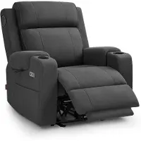 MCombo M Fernsehsessel Elektrisch Verstellbar, Relaxsessel mit Liegefunktion, Bluetooth-Lautsprechern, Verstellbare Kopfstütze 7053 (Dunkelgrau)