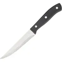 WAS Steakmesser 6 Stück, 12 cm Edelstahlklinge mit Wellenschliff, Kunststoffgriff