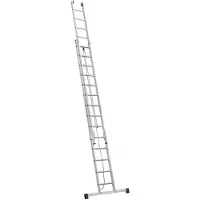 Iller-Leiter Iller Schiebeleiter in Industriequalität mit Seilzug und Traverse 2x22 Sprossen