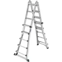 Munk Stufen-Teleskopleiter 4-teilig 4x5 Stufen mit Traverse