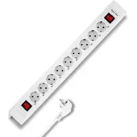 REV SupraLine Steckdosenleiste 9-Fach - mit 2 Schaltern, 3,4m Kabel, weiß