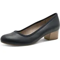 Jana Damen Pumps mit Blockabsatz Vegan, Navy, 37