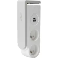 Otio - Gekko Clip-on-Steckdosenleiste - 2 Steckdosen + 2 USB-Anschlüsse - Weiß