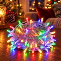 Rosikey 20M 200LEDs 8 Modi Lichterkette Strom, Timer, Merkfunktion, LED Weihnachten Lichterkette Party Deko Licht Weihnachtsbaum Garten Beleuchtung, Bunt