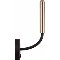 Licht-Erlebnisse Wandleuchte mit Schalter Messing Schwarz G9 Echt-Messing Metall Wandlampe