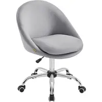 Songmics Homeoffice Stuhl, Schminkstuhl aus Baumwoll-Leinen-Mischgewebe, Schreib