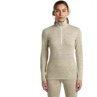 Icebreaker Women M 260 Tech Vertex Long Sleeve Half Zip Alpgeo undyed/cumin/j (IB0NU) M