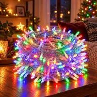 Rosikey 100M 800LEDs 8 Modi Lichterkette Strom, Timer, Merkfunktion, LED Weihnachten Lichterkette Party Deko Licht Weihnachtsbaum Garten Beleuchtung, Bunt