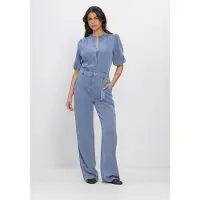 Freebird Damen Jumpsuits Dnm-tencell-26-1 - Lichtblauw - Größe M