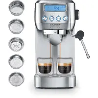 Caso EspressoGourmet Crema - Siebträgermaschine, Espressomaschine, mit Milchaufs